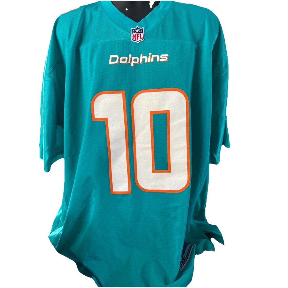 Tyreek Hill #10 NFL Miami Dolphins Home Aqua Blue Nike Jersey Size 2XL Stained #